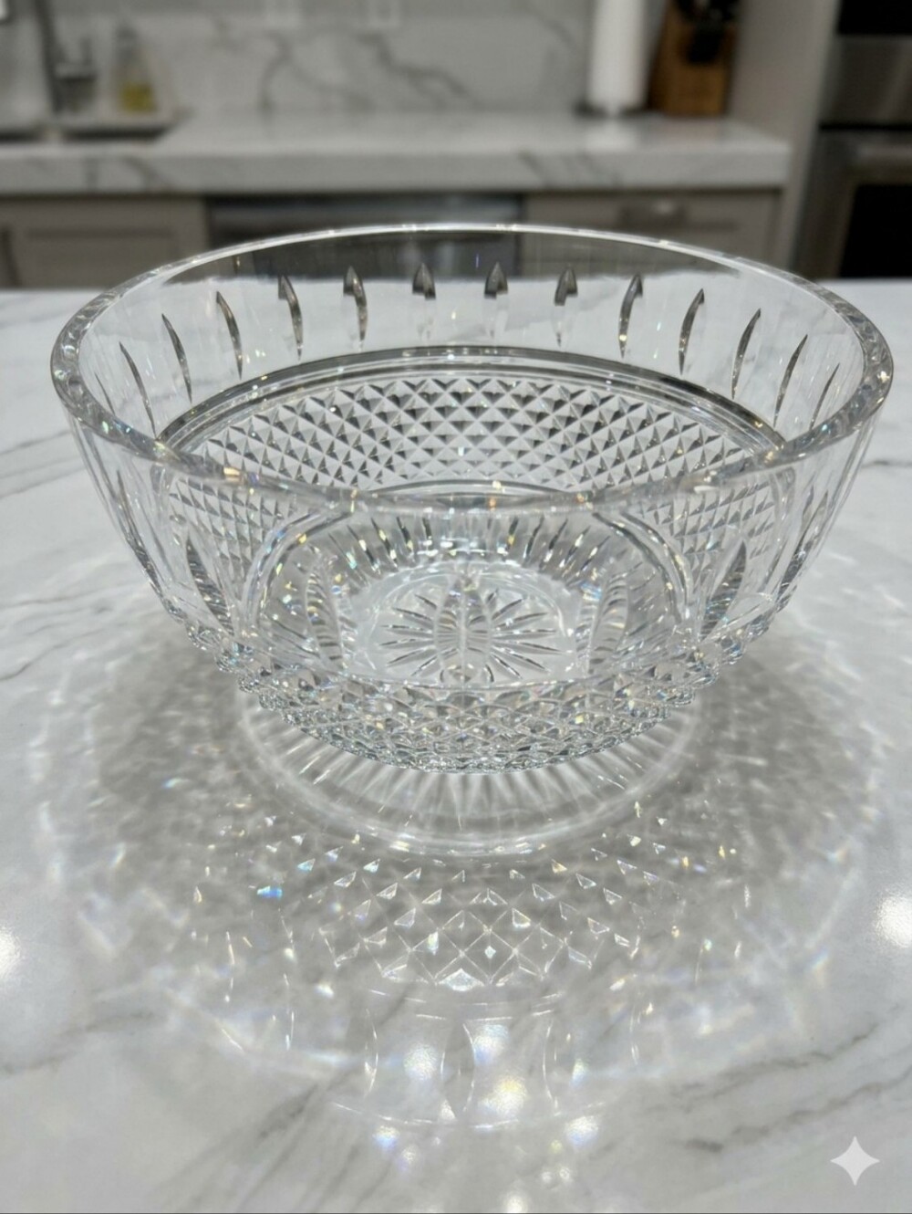 Waterford $925 Crystal Irish Lace Mastercraft Bowl Cut Glass Ireland Signed
